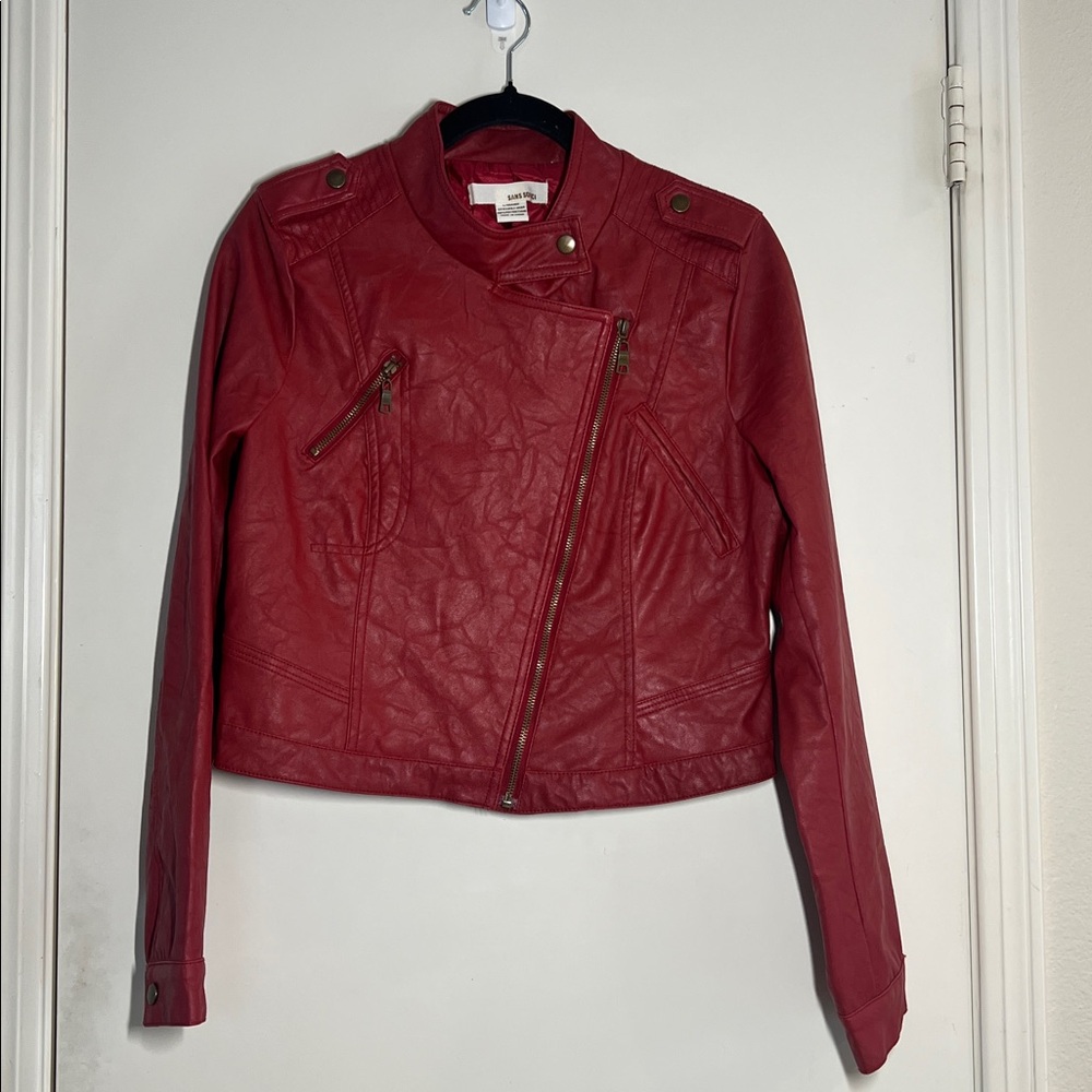 Sans Souci Women’s Faux Leather Moto Jacket